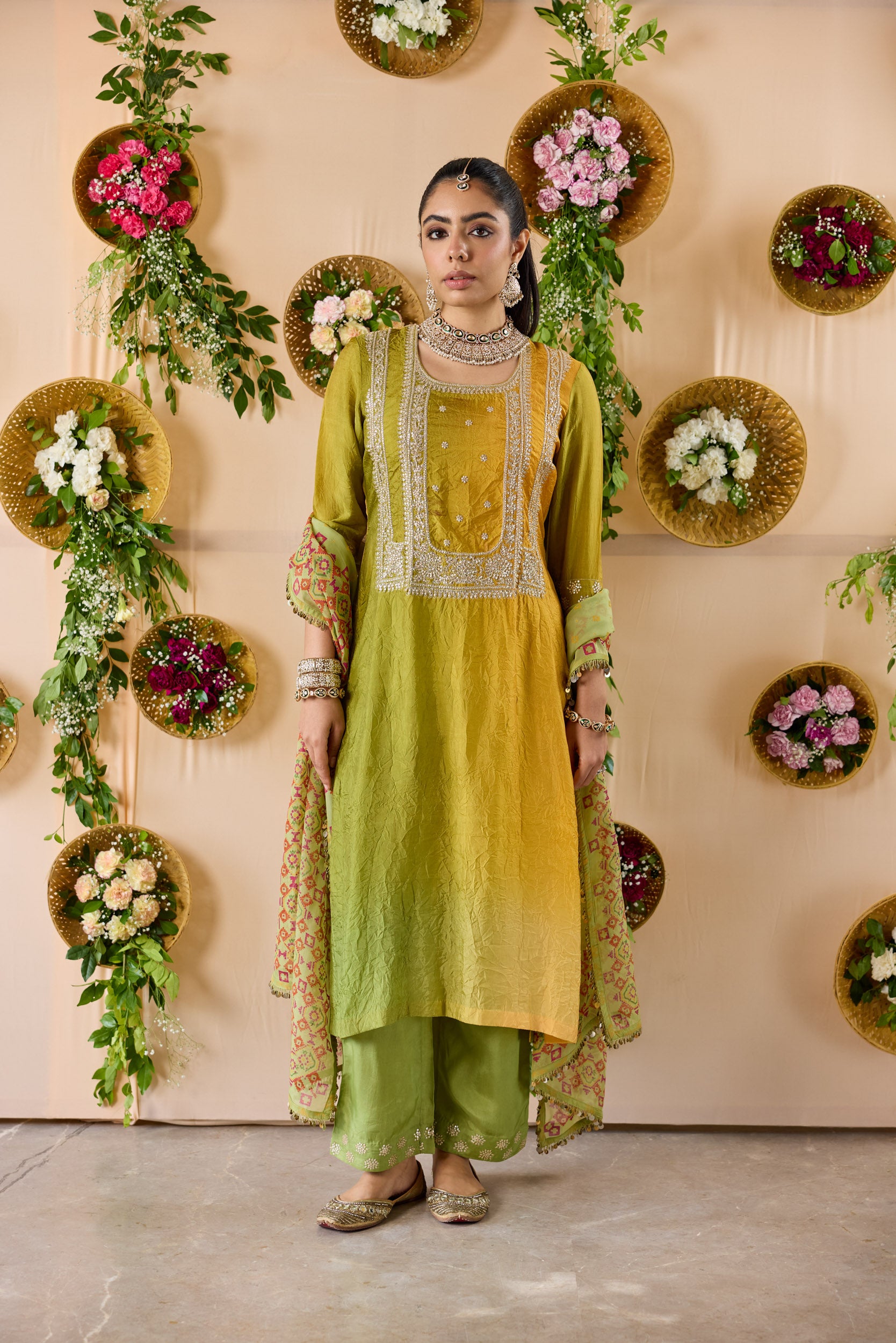 Green Kadamba Suit Set