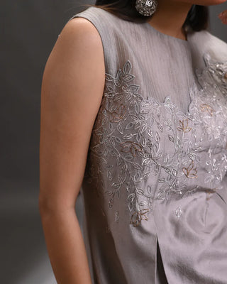 Lunara Hand-Embroidered Silk Pant Set