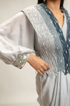 Nebula Corded Jacket Saree Set