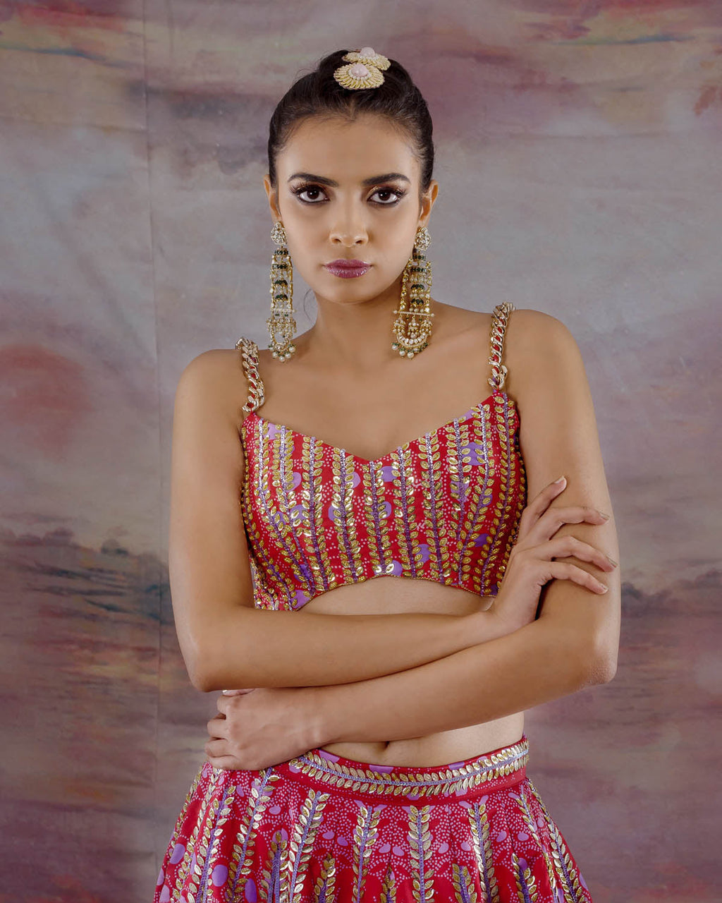 Amaria Fire Lehenga