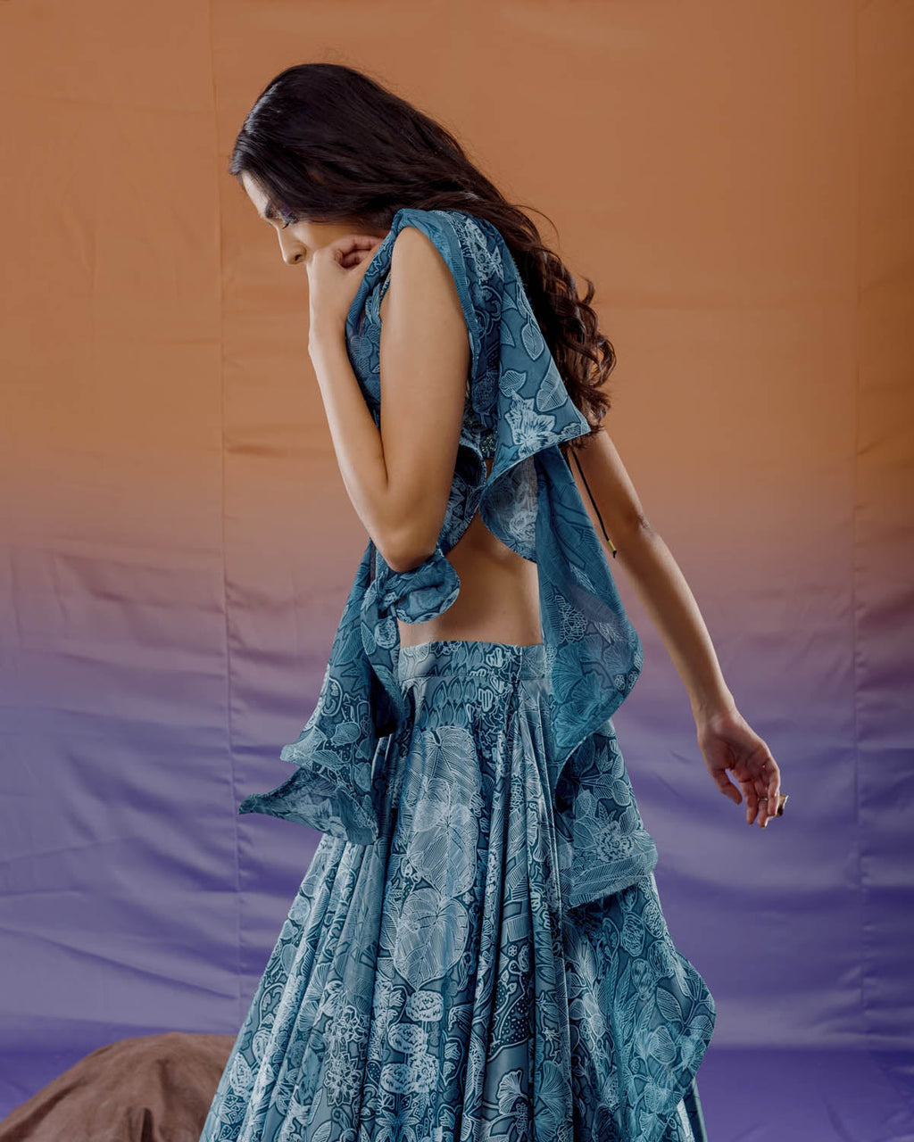 Blue Lotus Lehenga