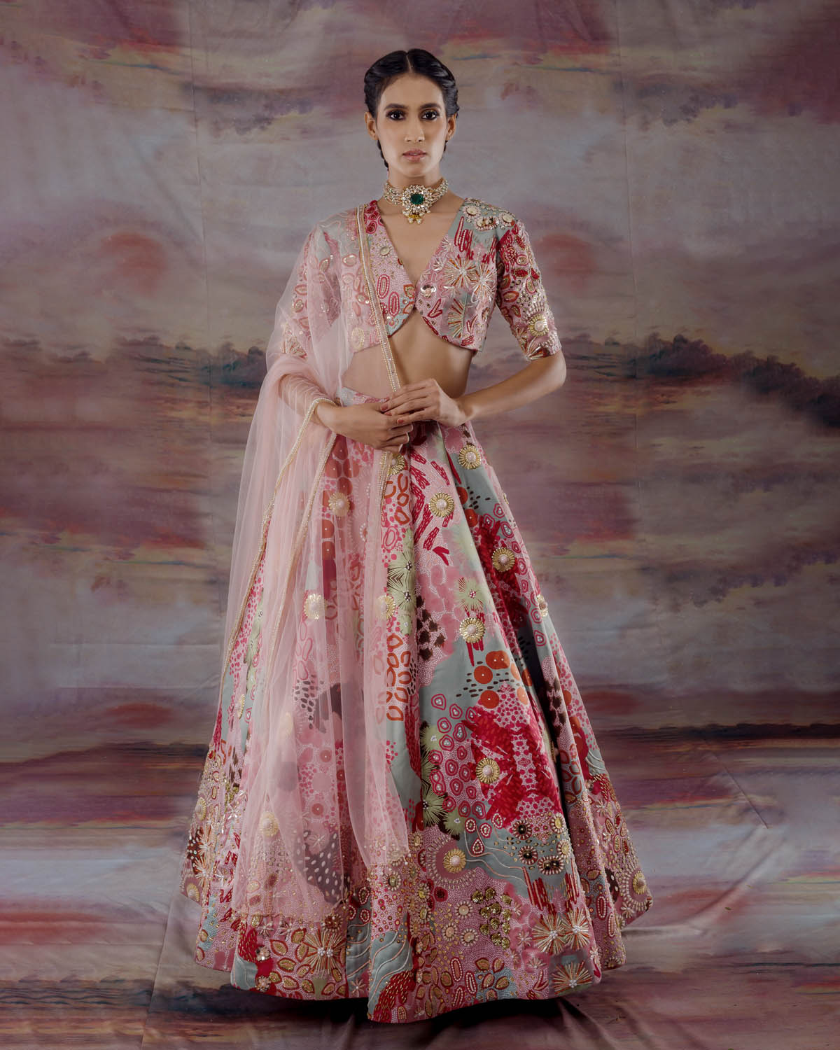 Heaven Of Corals Lehenga Main image
