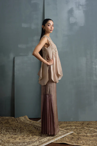 Embroidered Top And Trouser Set