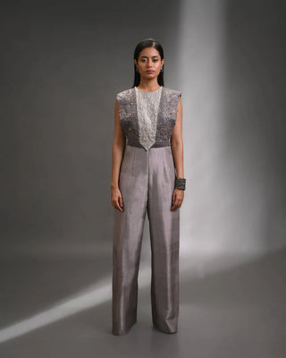 The Celestia Embellished Silk Jumpsuit