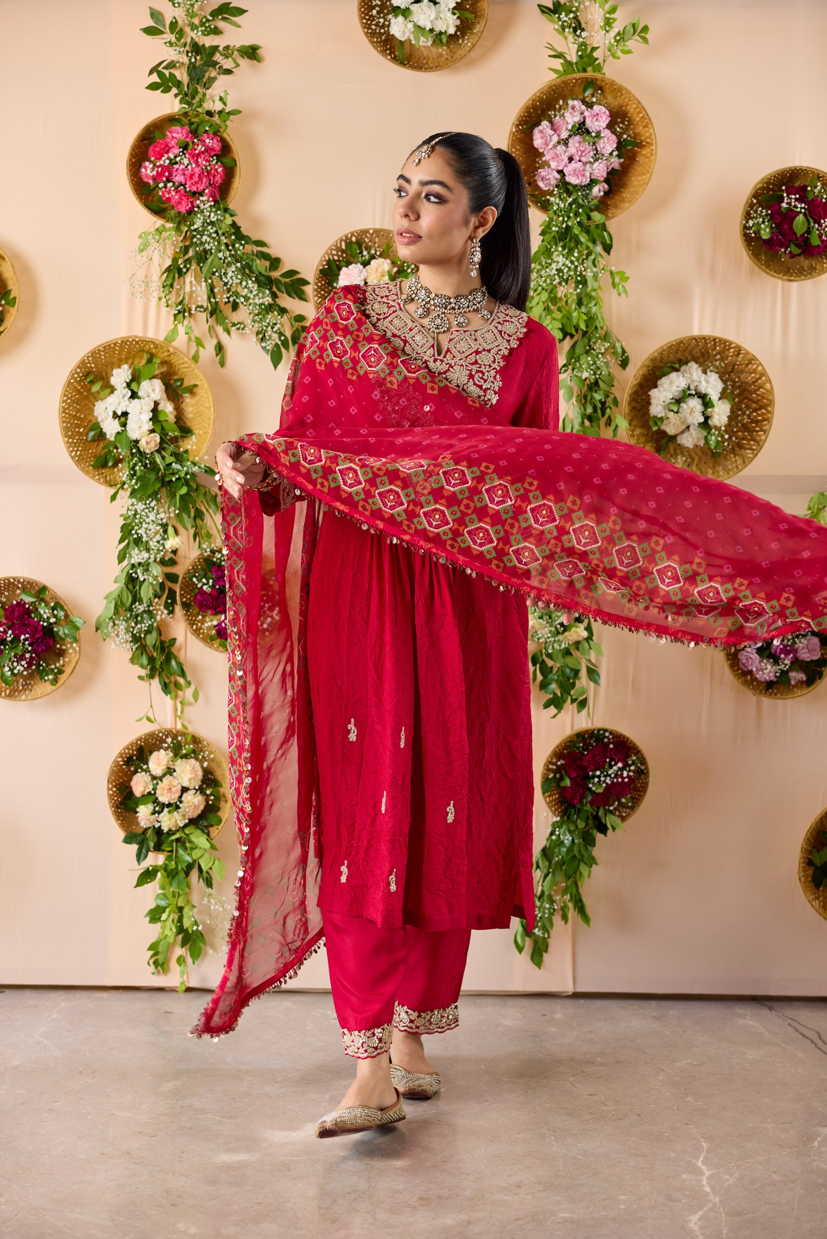 Hariyali Pintuck Set