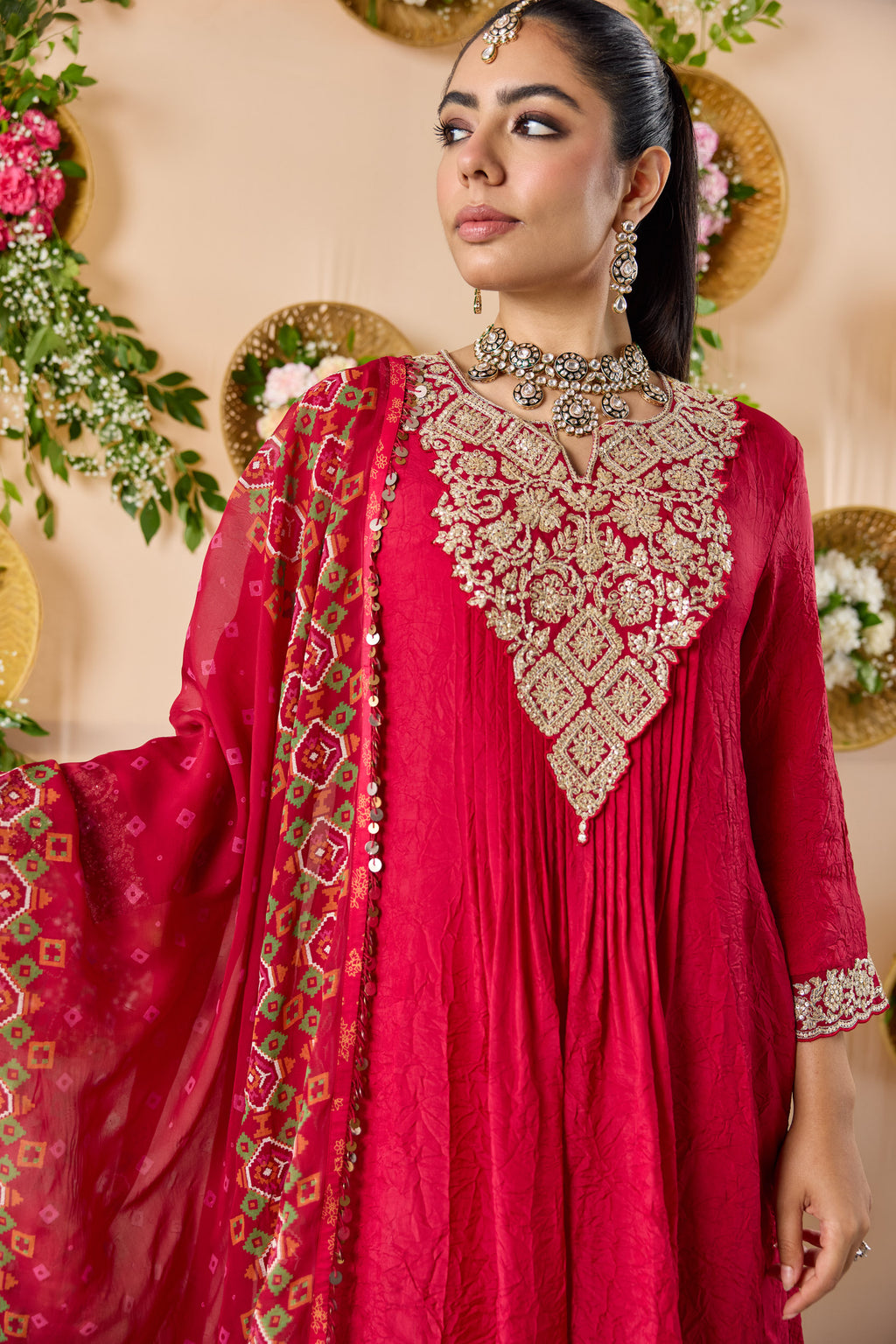 Hariyali Pintuck Set