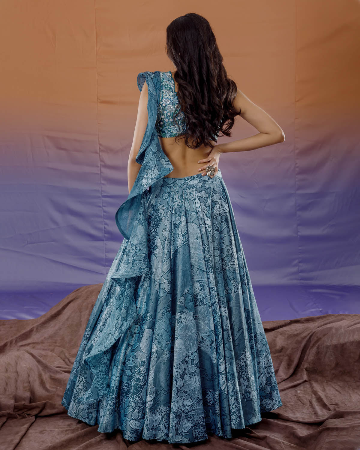 Blue Lotus Lehenga