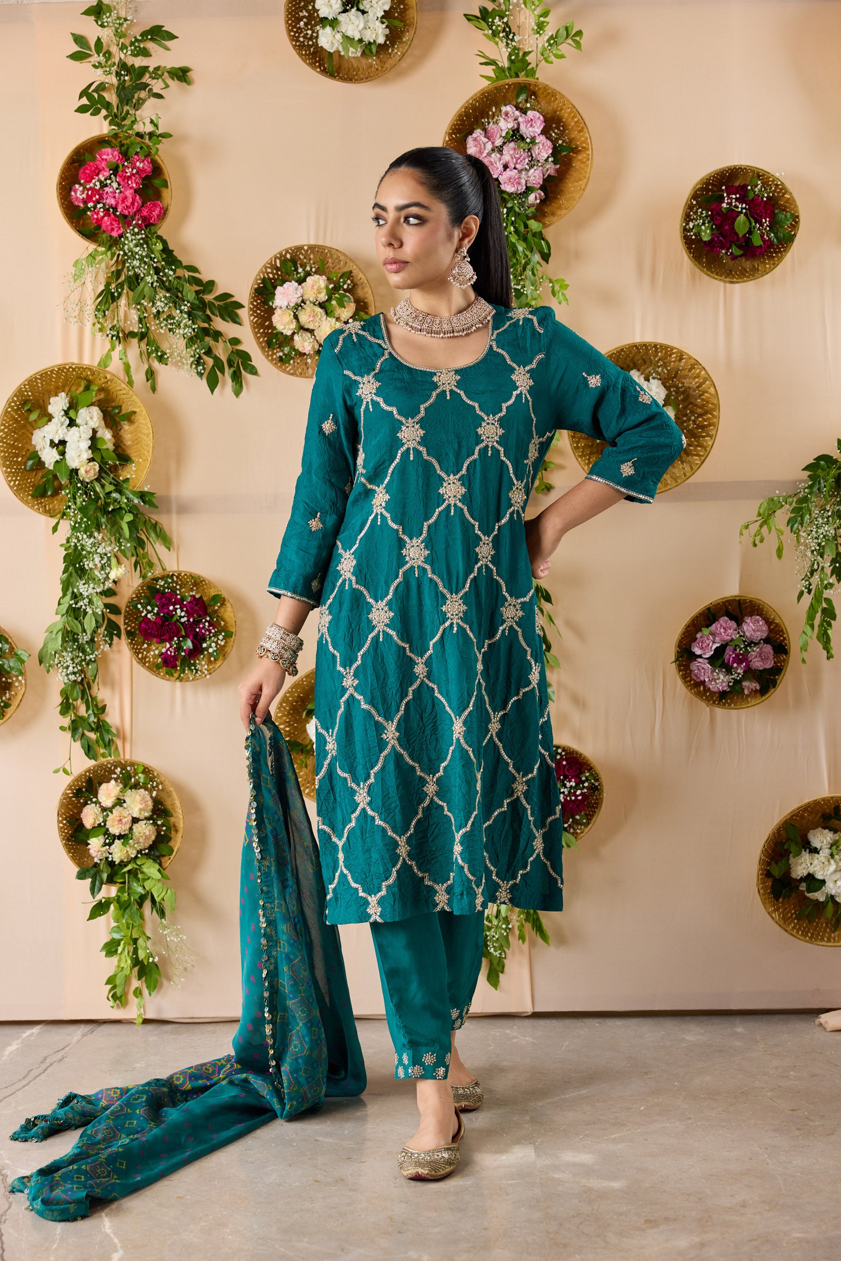 Jali Trellis Kurta Set