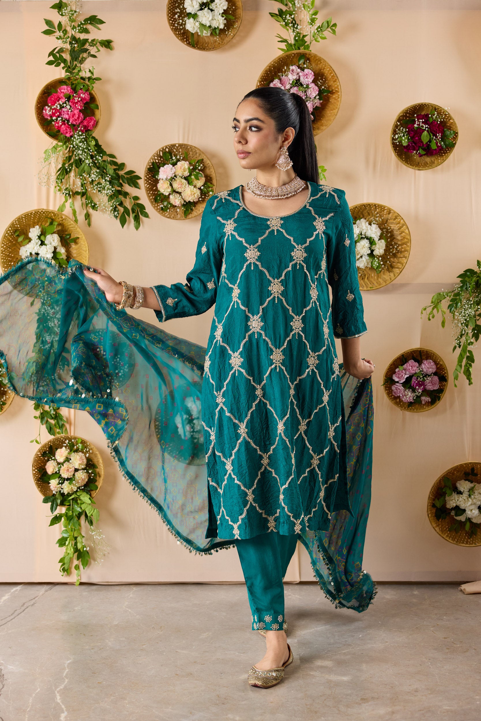 Jali Trellis Kurta Set
