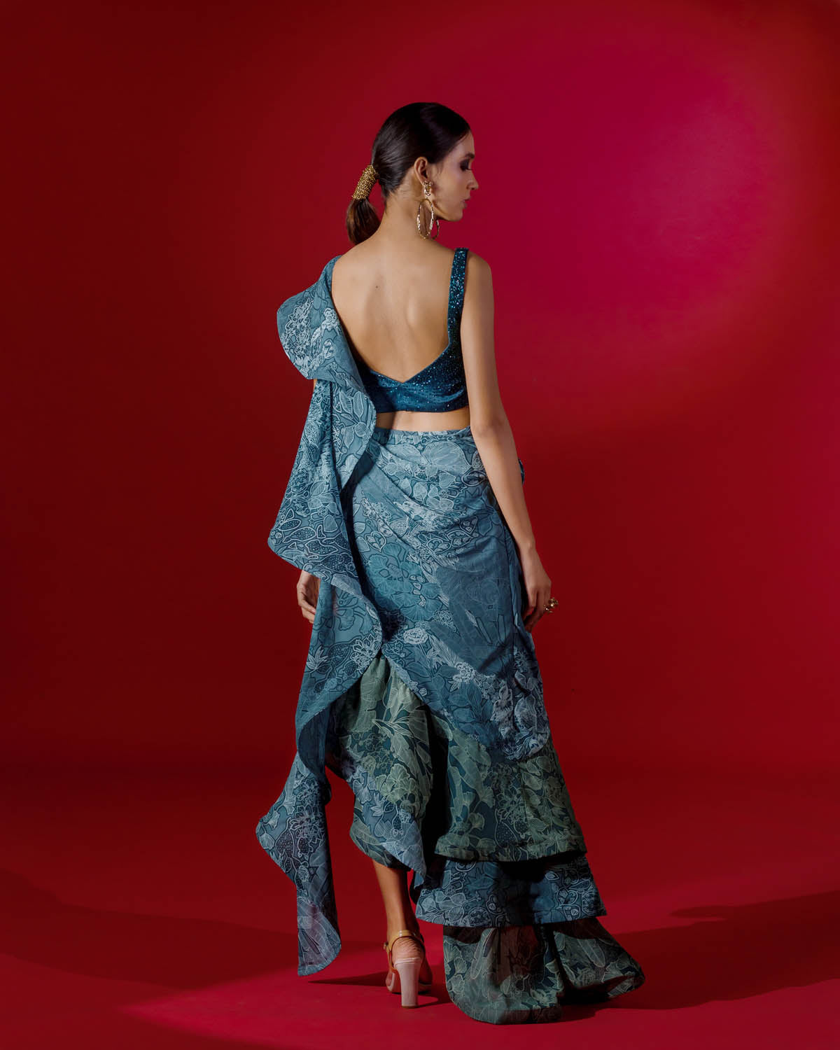 Teal Forest Skirt Set