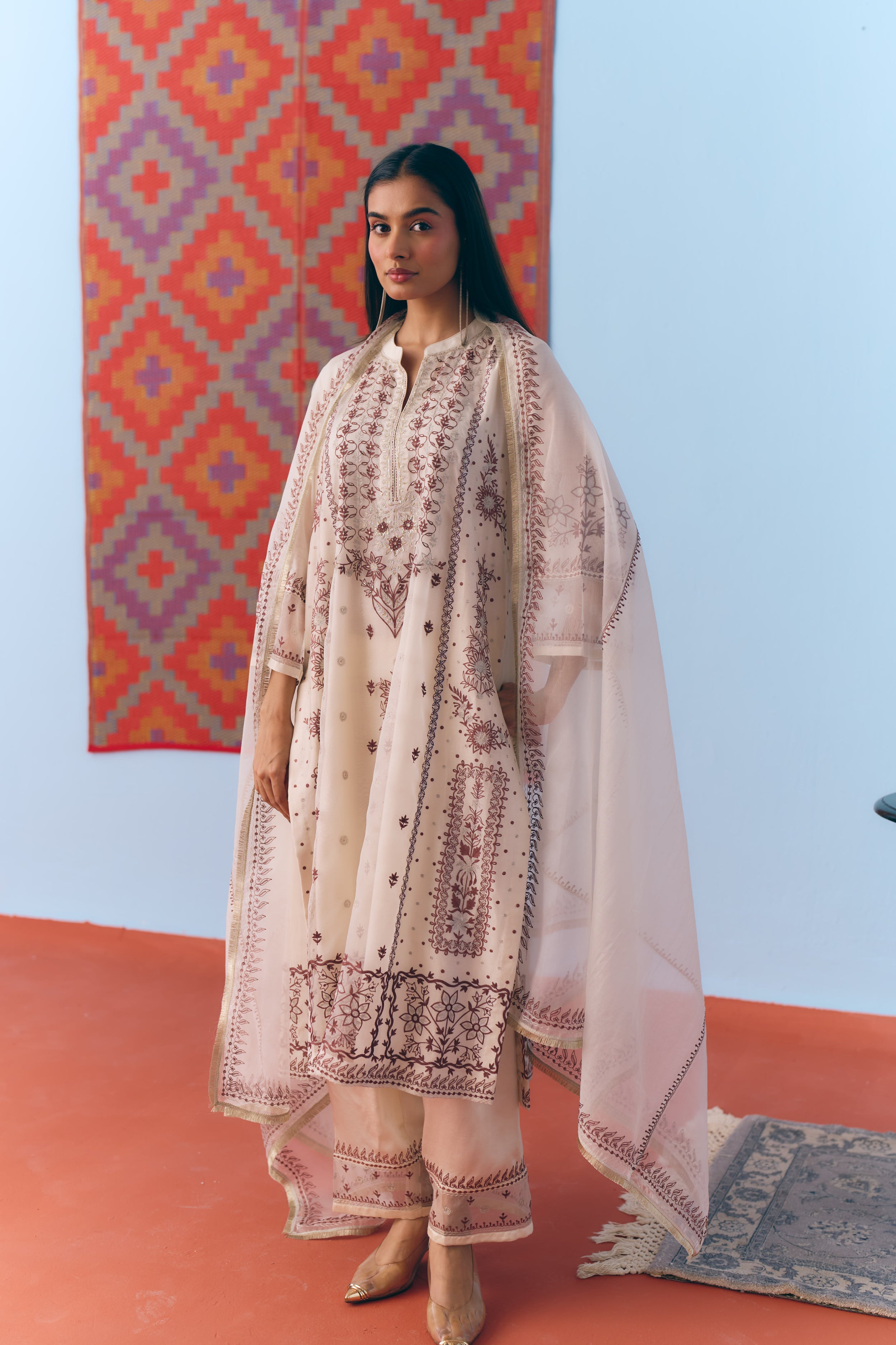 Ruaan Chanderi Kurta Set