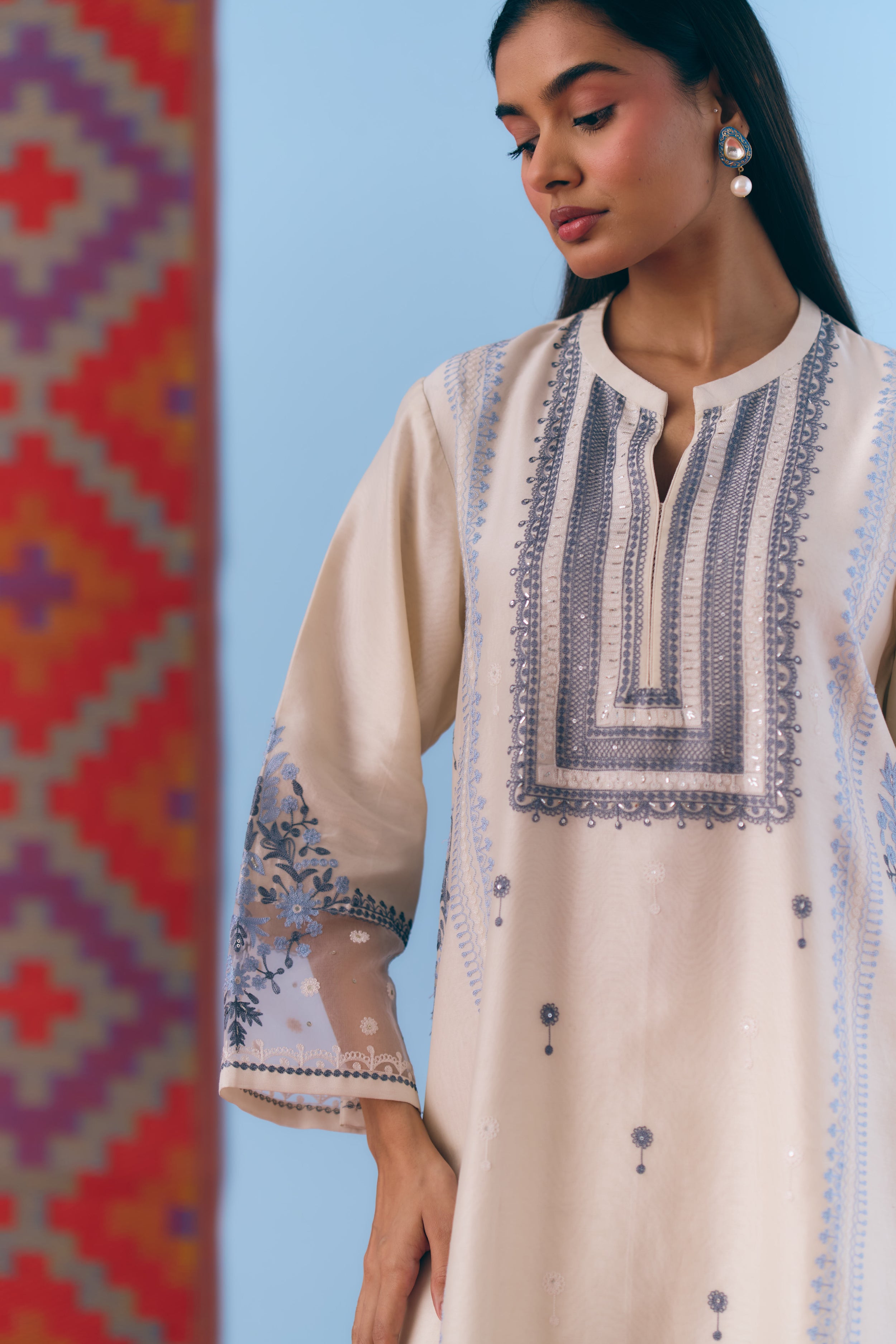 Shaam Chanderi Kurta Set