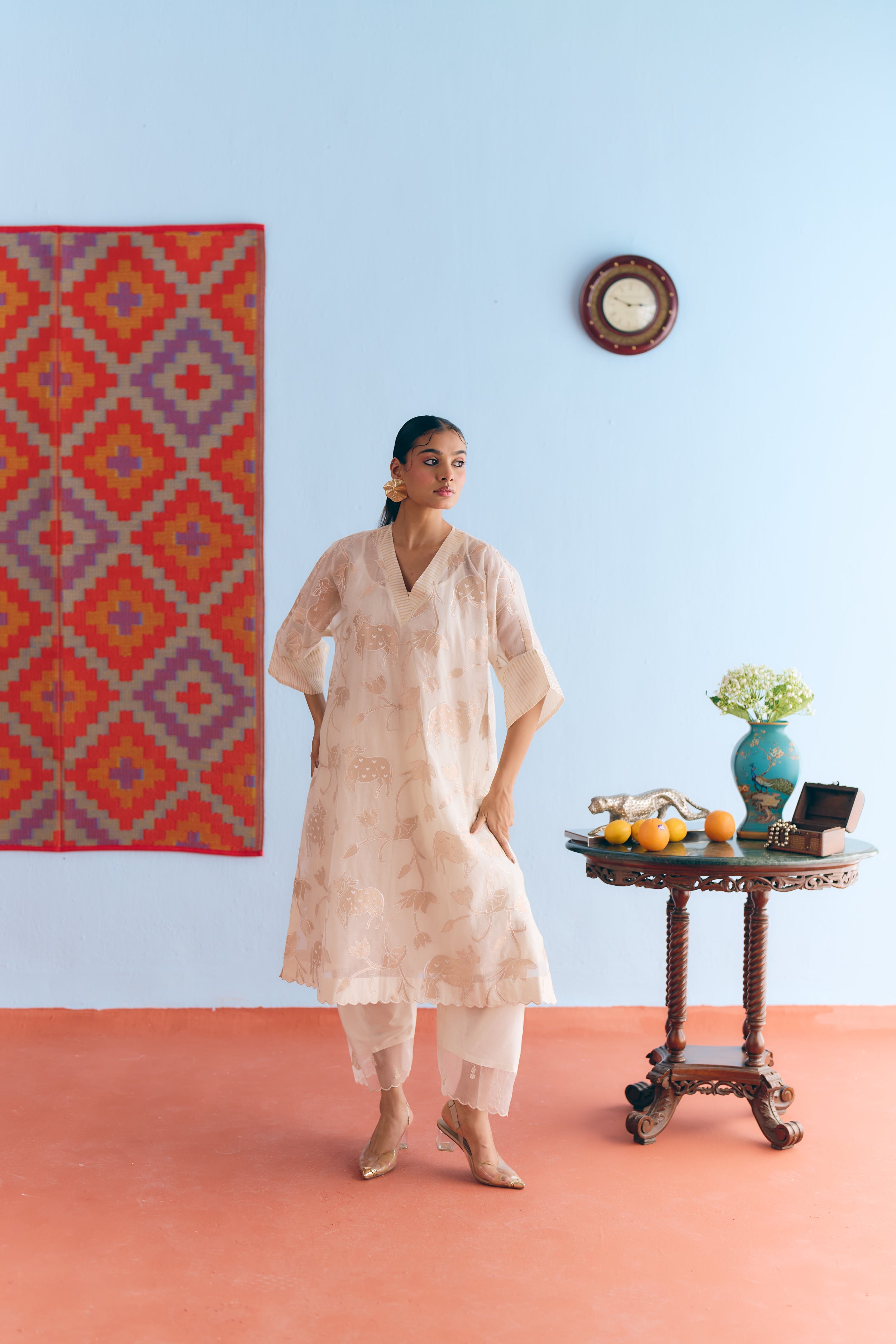 Shikargah Chanderi Kurta Set Main image