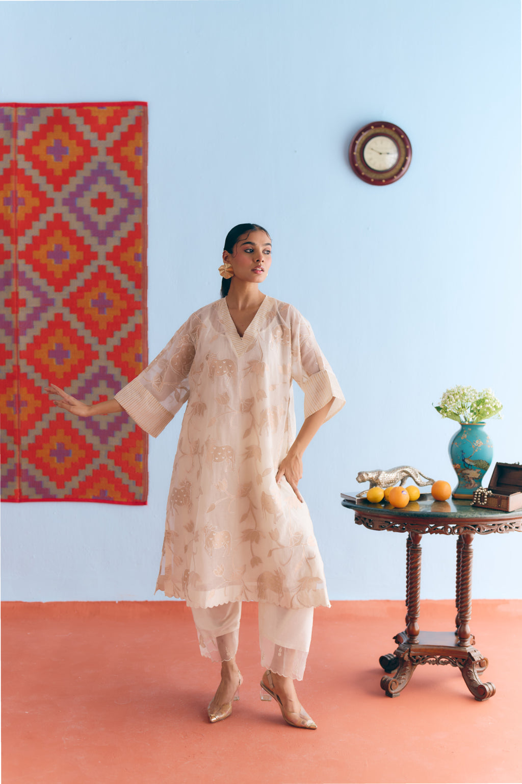 Shikargah Chanderi Kurta Set