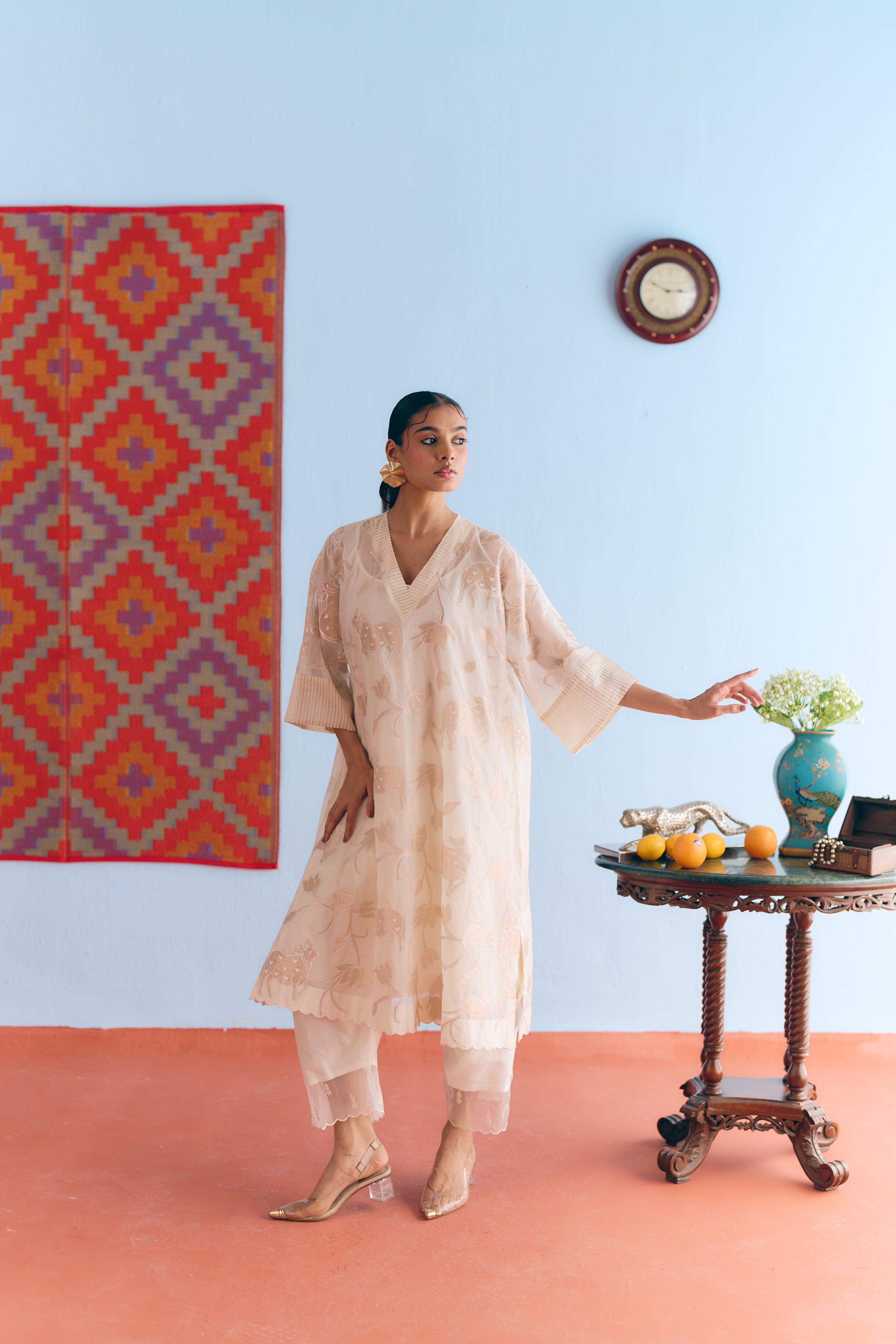 Shikargah Chanderi Kurta Set