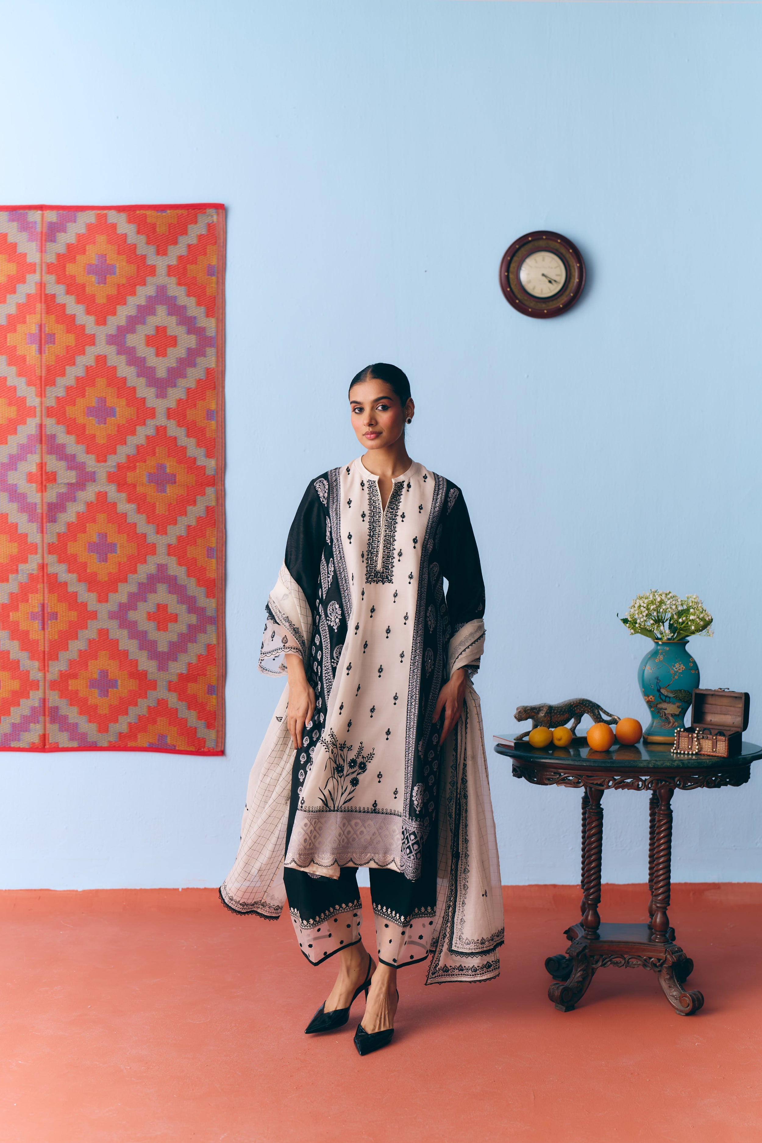 Tazaad Chanderi Kurta Set