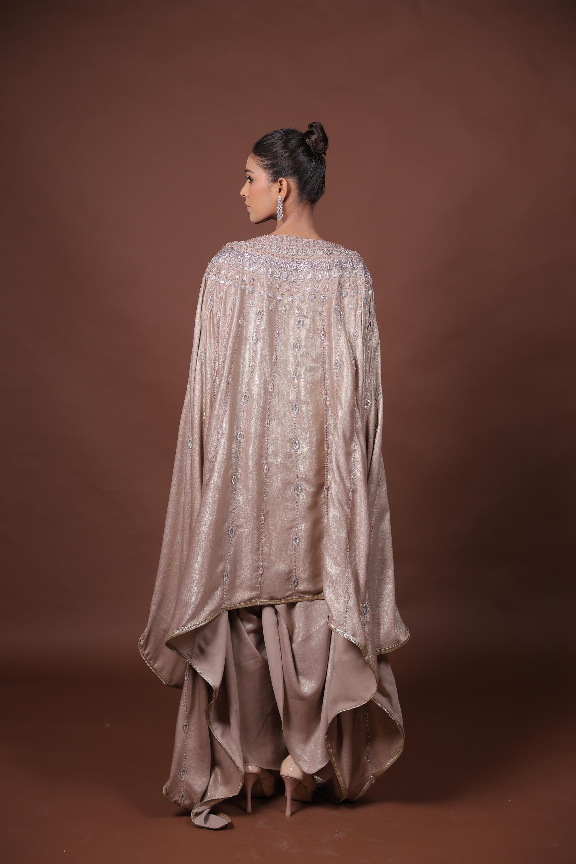 Cape Style Drape Skirt Set