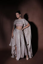 Cape Style Drape Skirt Set