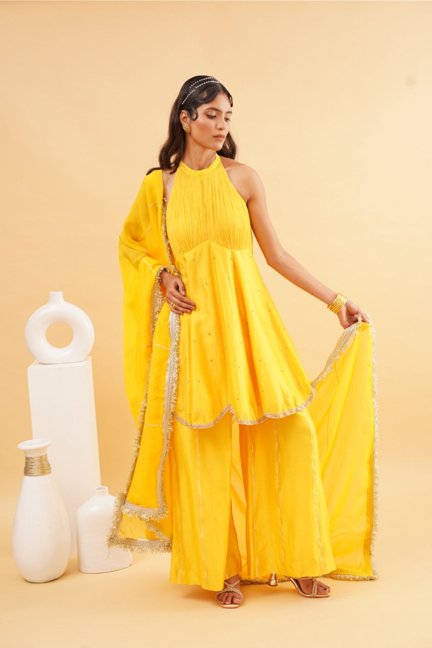 Yellow Jashn sharara set Main image