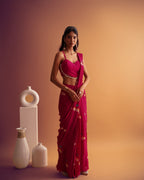 Fuchsia Pink Drape Nazakat saree