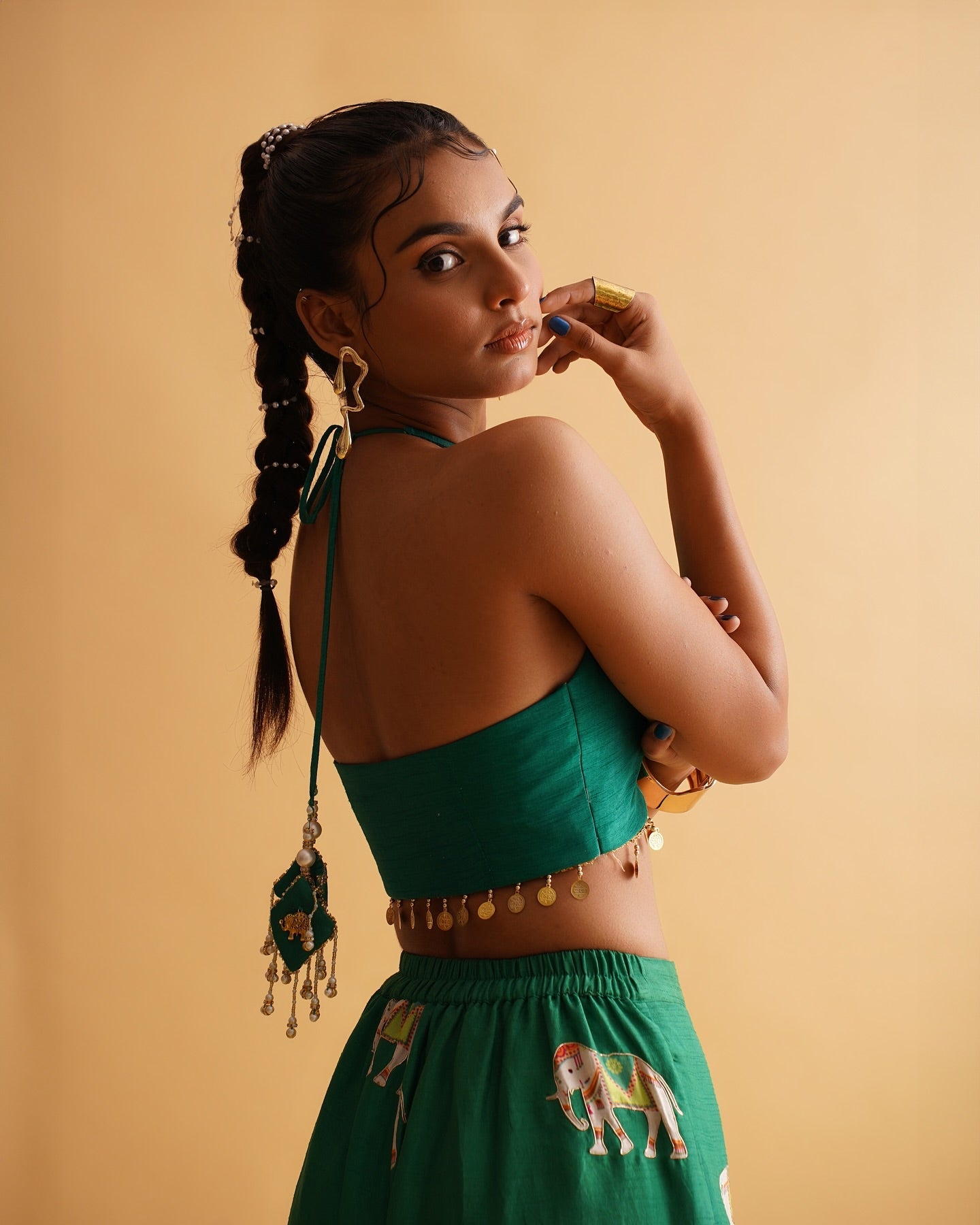 Green Nazrana Co-ord Set Secondary image