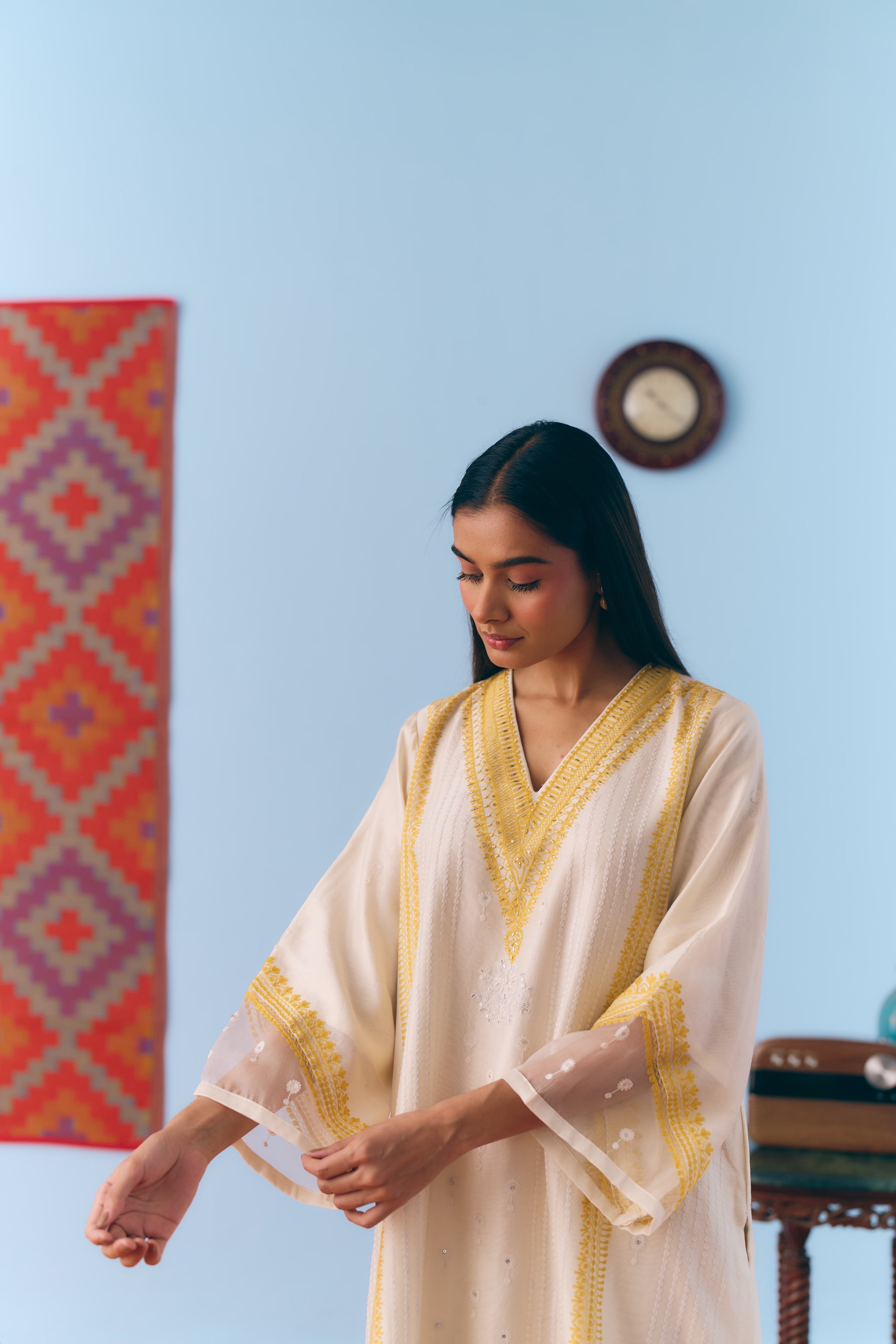 Usha Chanderi Kurta Set