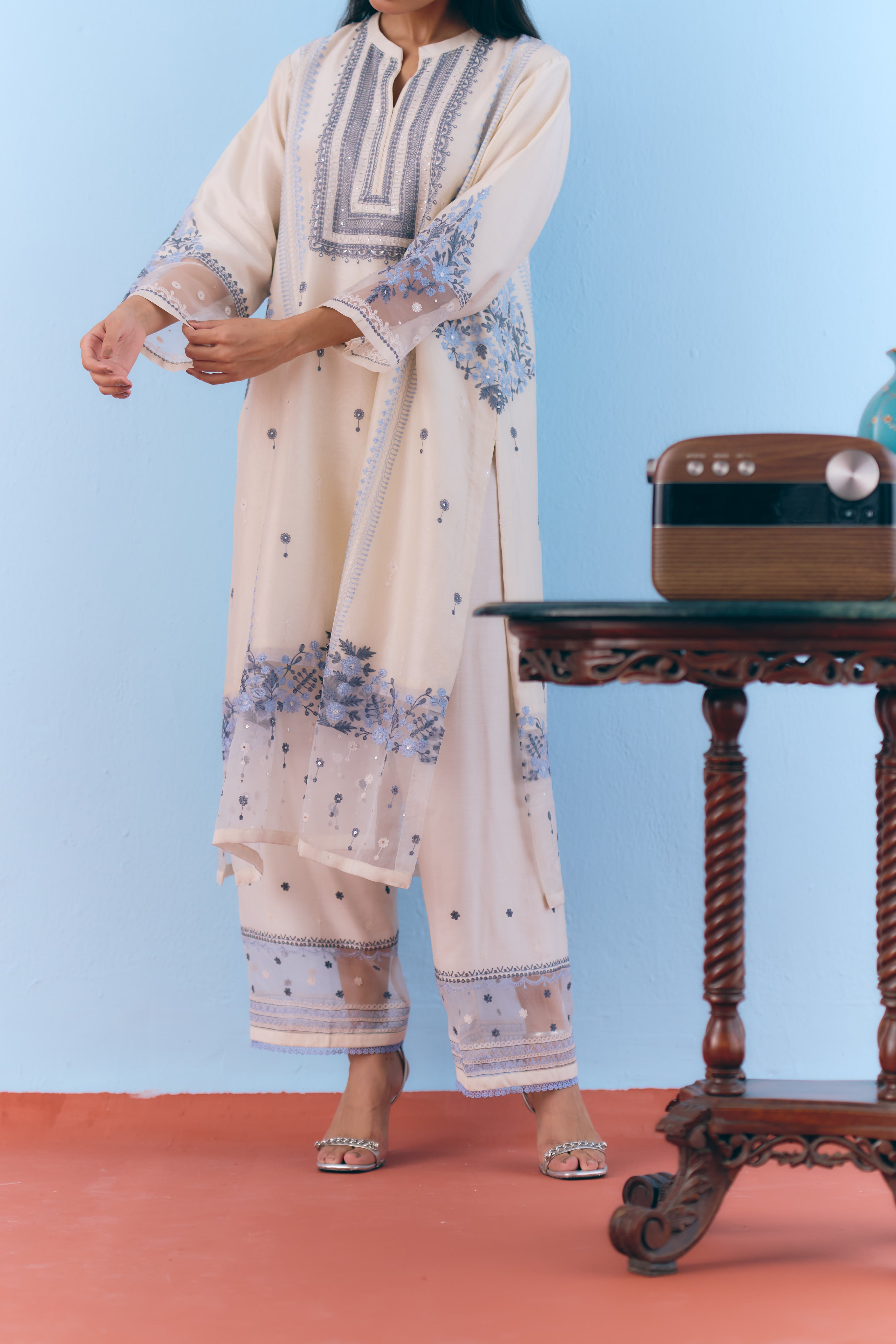Shaam Chanderi Kurta Set
