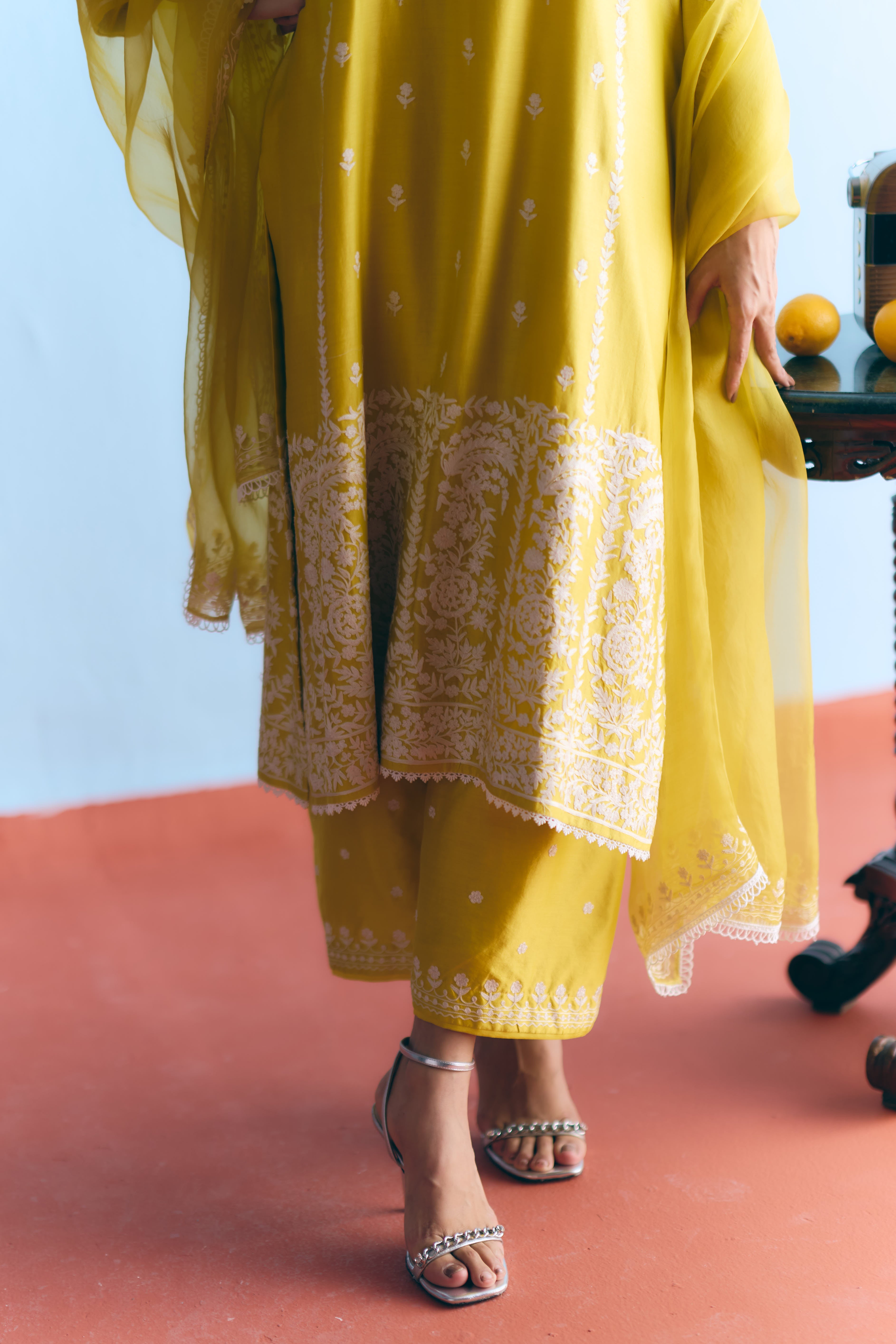 Parchhain Chanderi Kurta Set Secondary image