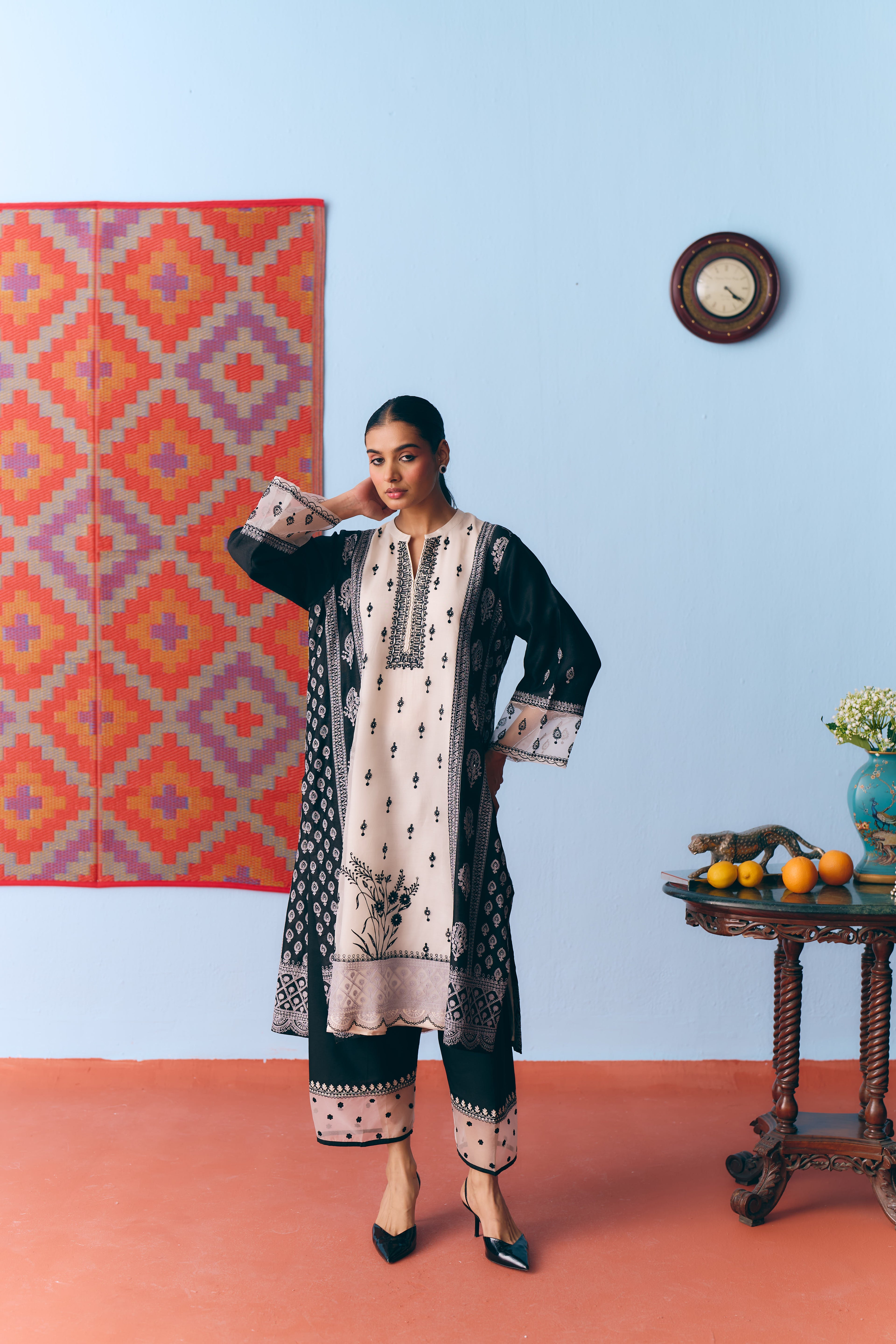 Tazaad Chanderi Kurta Set