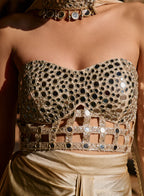 Devika Off White Satin Skirt Set