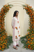 Ivory Print & Embroidered Kurta Set