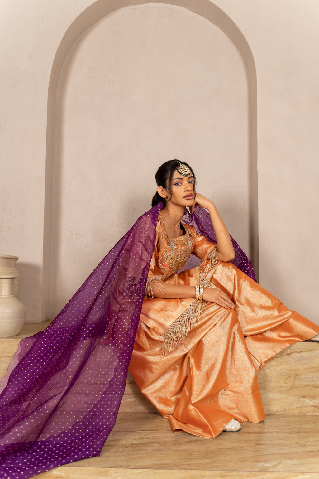 Rust Twill Kurta & Salwar Set