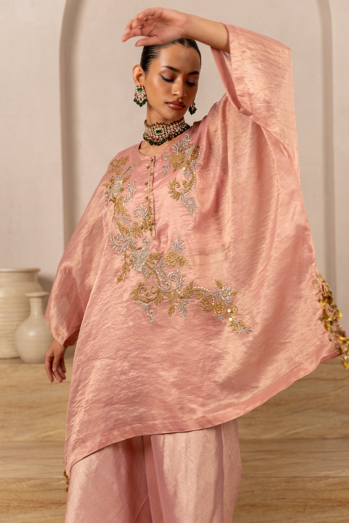 Gulabo Kaftan Set with Flared Pants