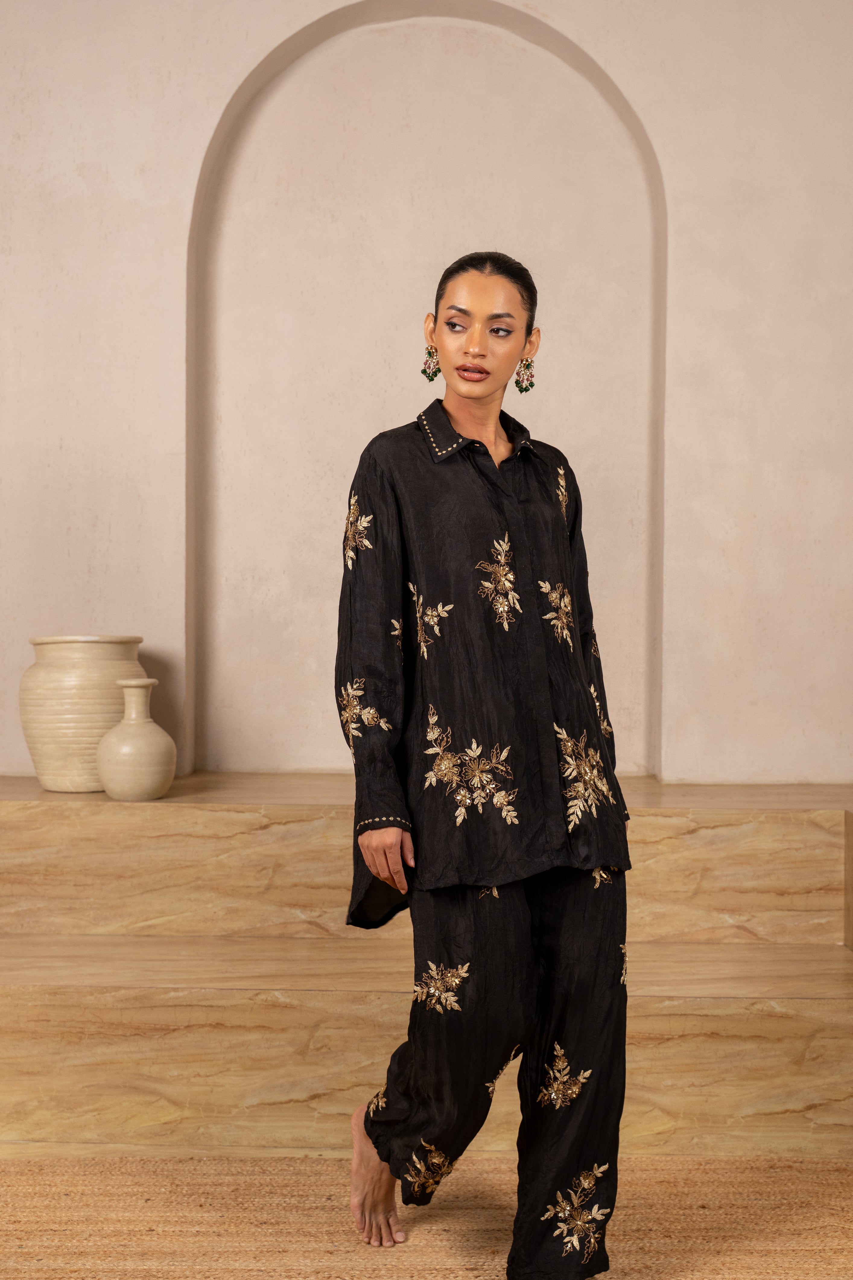 Nitya Crush Silk Embroidered Co-ord Secondary image