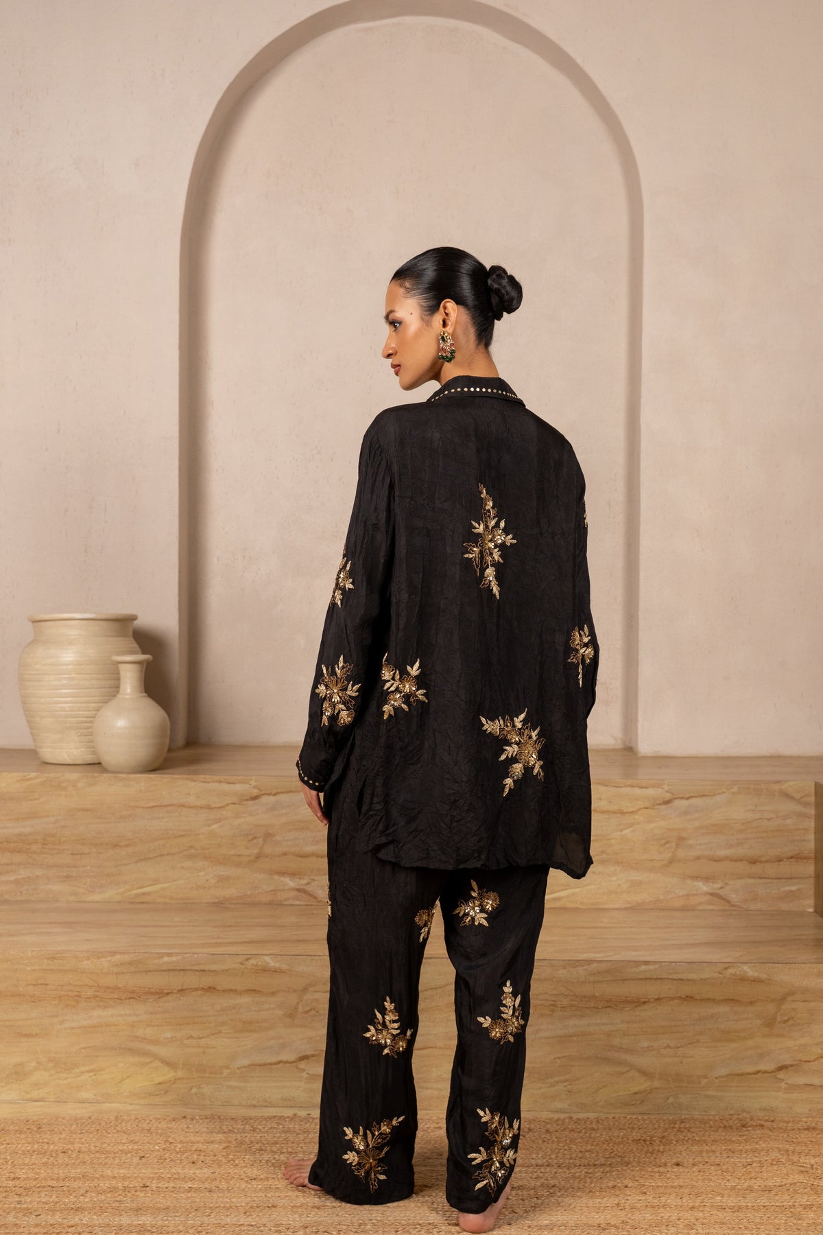 Nitya Crush Silk Embroidered Co-ord