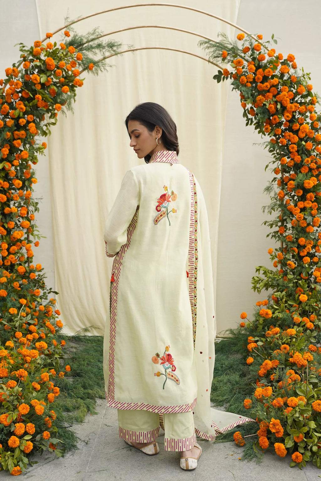 Sage Green Print & Embroidered Kurta Set