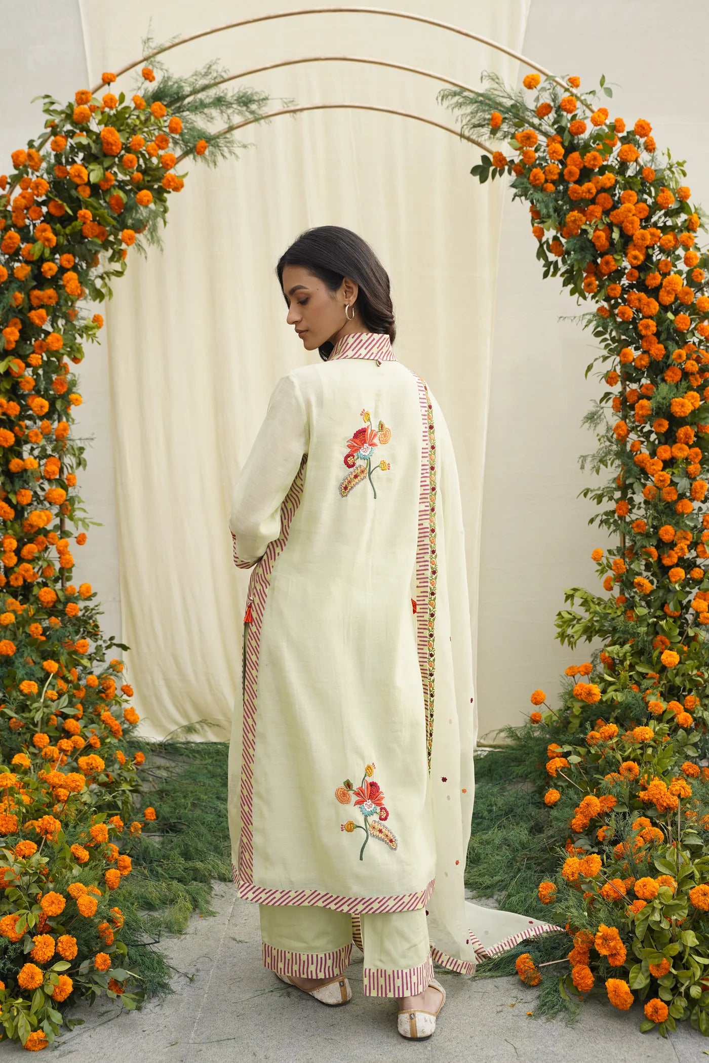 Sage Green Print & Embroidered Kurta Set