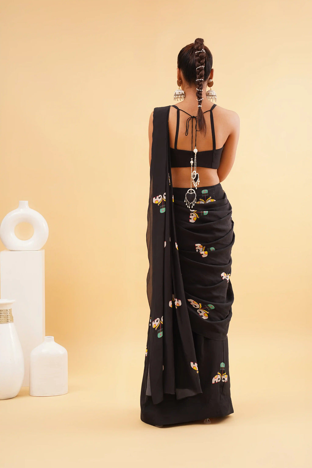 Fuchsia Pink Drape Nazakat saree