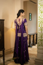 Royal Purple Sequin Embroidered Sharara Set