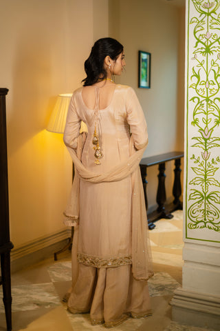 Champagne Gold Embroidered Kurta Set