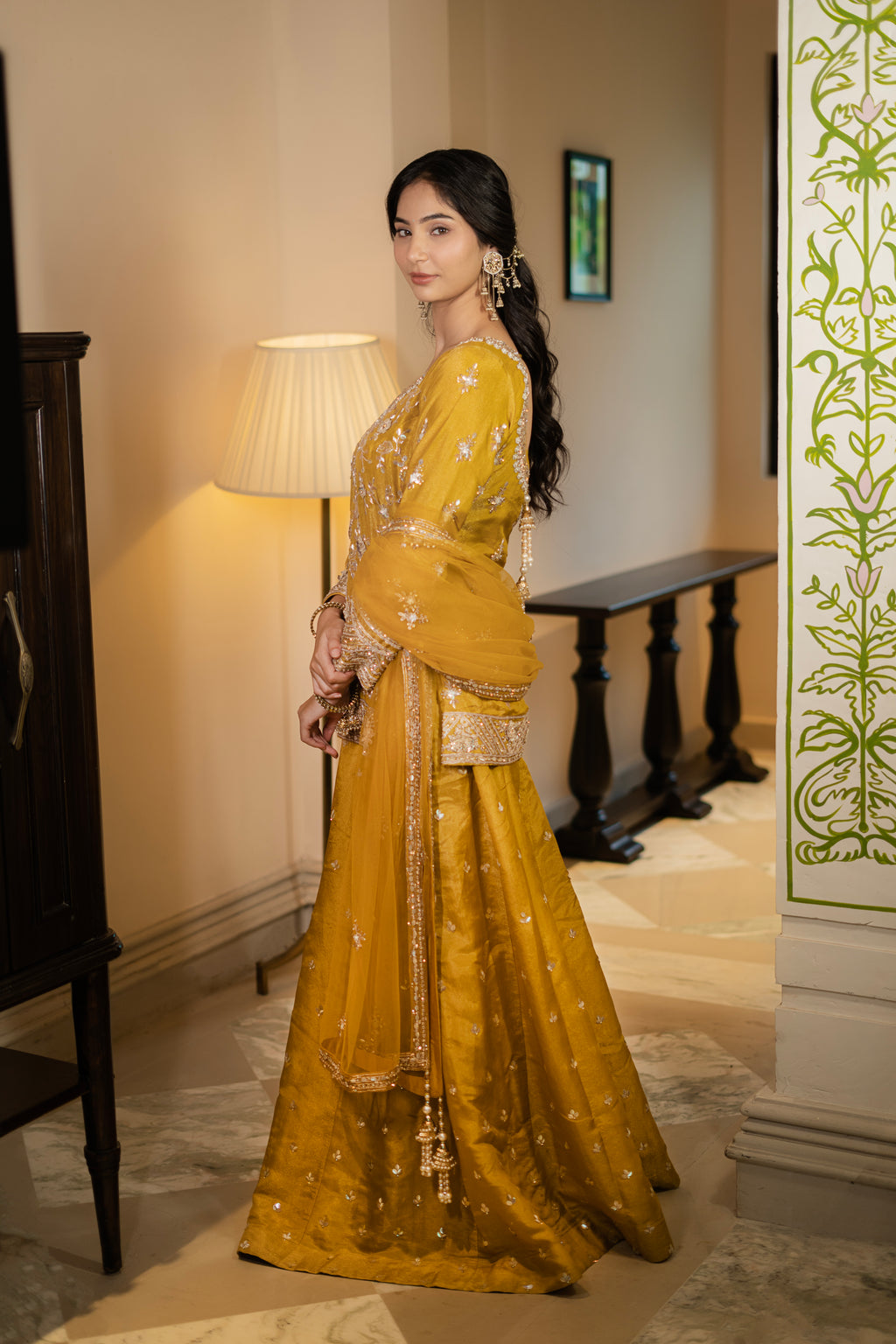 Mustard Hand-Embroidered Kurta Set