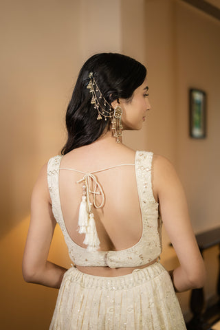 Ivory Pearl Embroidered Lehenga Set