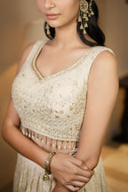Ivory Pearl Embroidered Lehenga Set