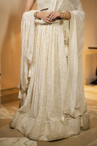 Ivory Pearl Embroidered Lehenga Set