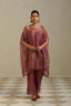 Adaa Muted Berry Kaftan Set with Palazzo