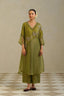 Yamini Lime Green Gold Panelled Kurta Set with Palazzo