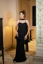 Midnight Black Sequin Embroidered Co-ord Set