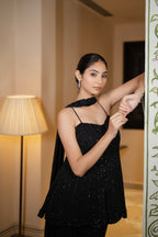 Midnight Black Sequin Embroidered Co-ord Set