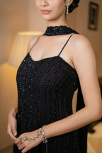 Midnight Black Sequin Embroidered Co-ord Set