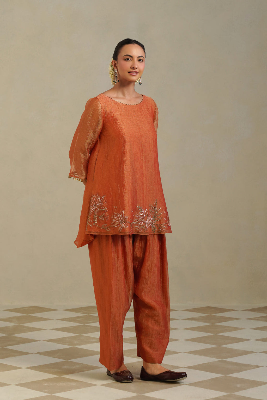 Saanvi Terracotta Farshi Co-ord Set